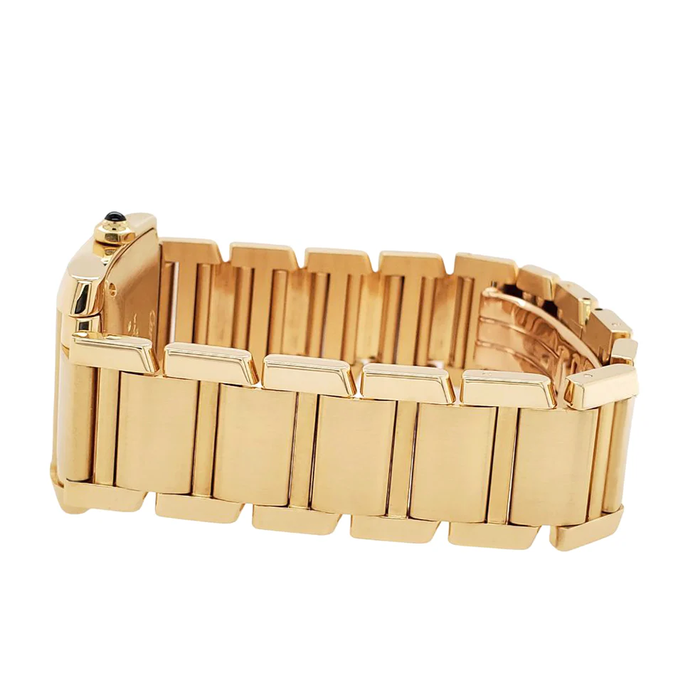 Cartier Large Tank Francaise 28MM Yellow Gold Roman Dial Watch 1840 Box Papers - Image 3