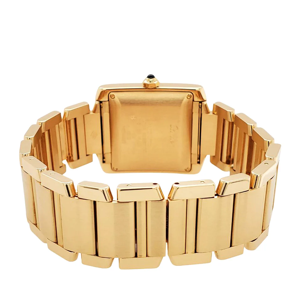 Cartier Large Tank Francaise 28MM Yellow Gold Roman Dial Watch 1840 Box Papers - Image 4