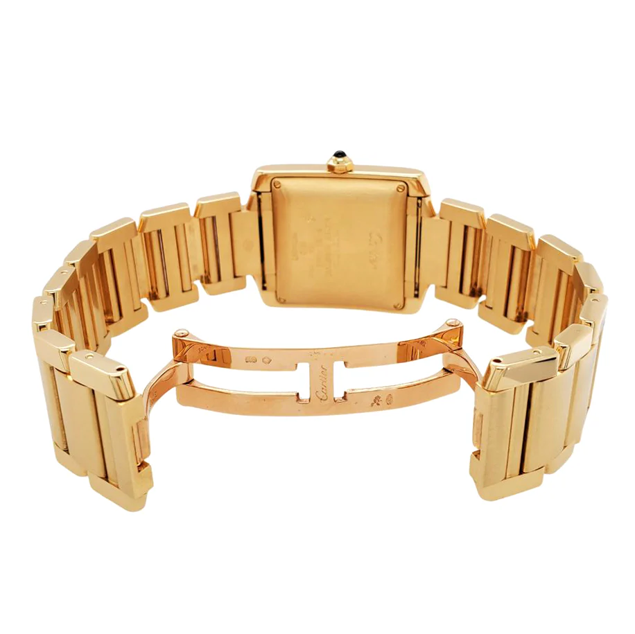 Cartier Large Tank Francaise 28MM Yellow Gold Roman Dial Watch 1840 Box Papers - Image 5