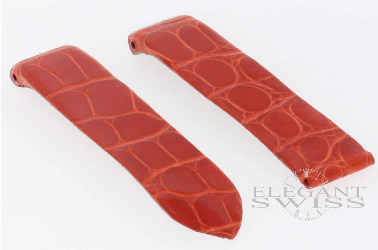 Cartier Orange Crocodile 16 mm Leather Watch Strap KD853R22, Sale Priced! - Image 3