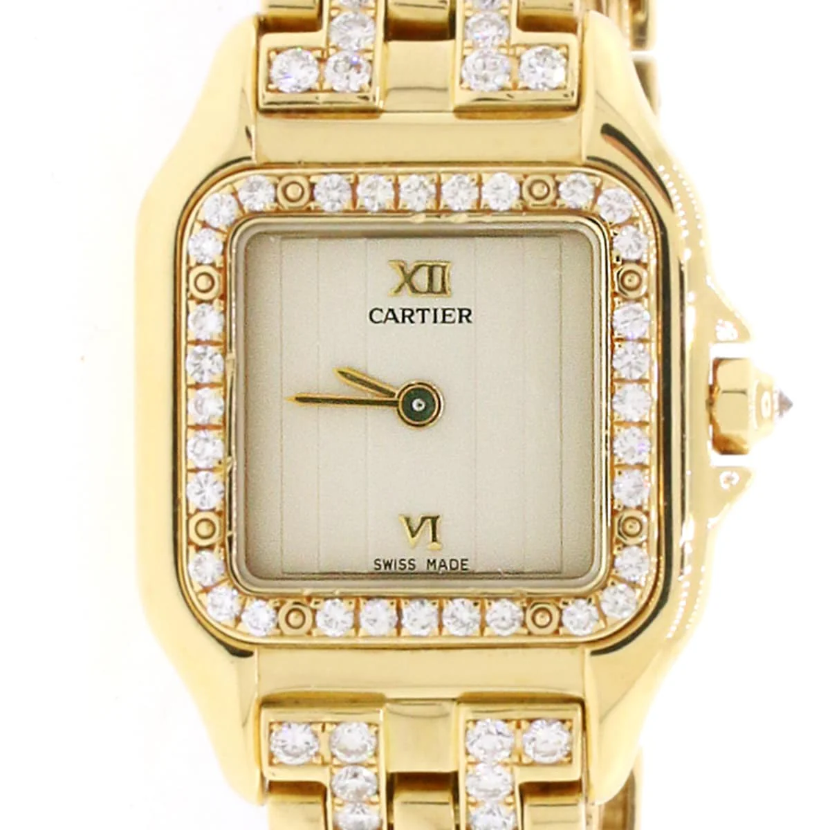 Cartier Panthere 18K Yellow Gold Factory Diamond 22mm Ladies Watch 1280 2