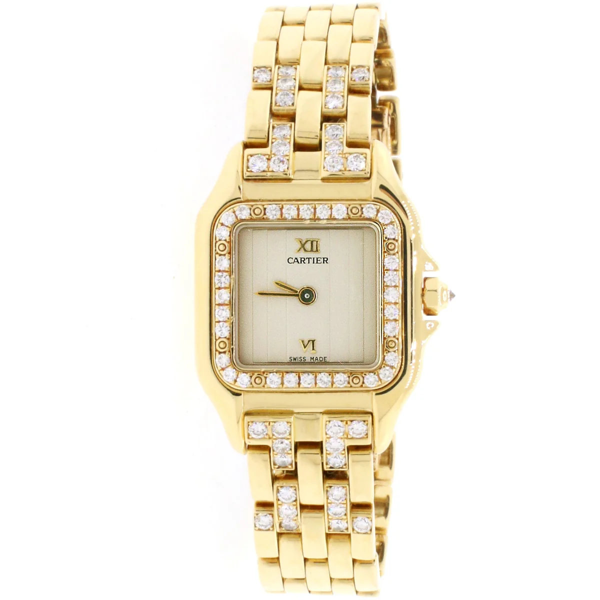 Cartier Panthere 18K Yellow Gold Factory Diamond 22mm Ladies Watch 1280 2 - Image 2