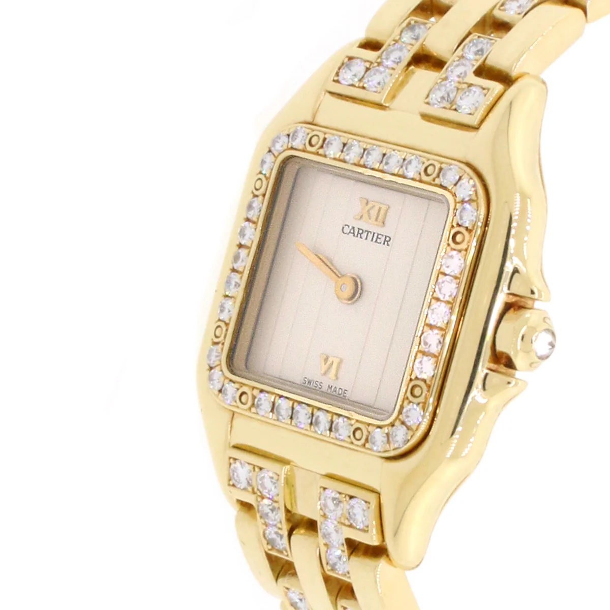 Cartier Panthere 18K Yellow Gold Factory Diamond 22mm Ladies Watch 1280 2 - Image 6