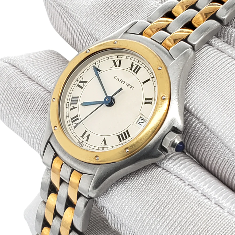 Cartier Panthere Cougar Quartz Gold/Stainless Steel White Dial Ladies Watch 187906 - Image 2