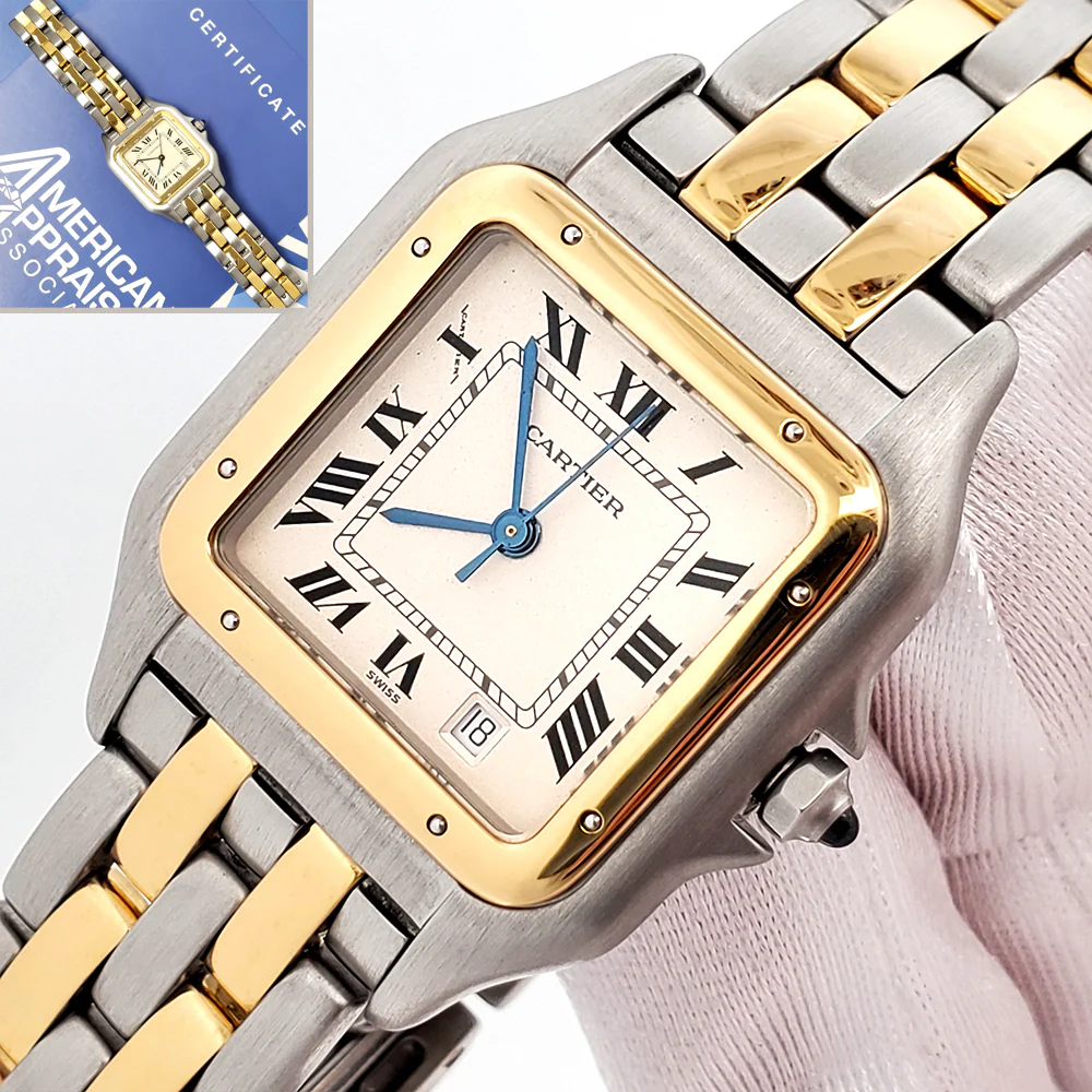 Cartier Panthère Date 26mm Roman Dial Yellow Gold/Steel Quartz Lady Watch 1100 W25028B8