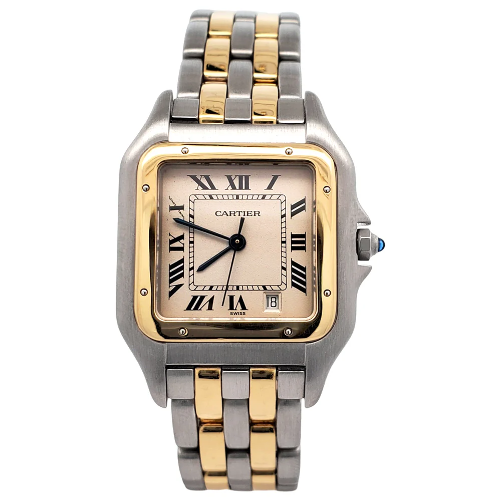Cartier Panthère Date 26mm Roman Dial Yellow Gold/Steel Quartz Lady Watch 1100 W25028B8 - Image 3