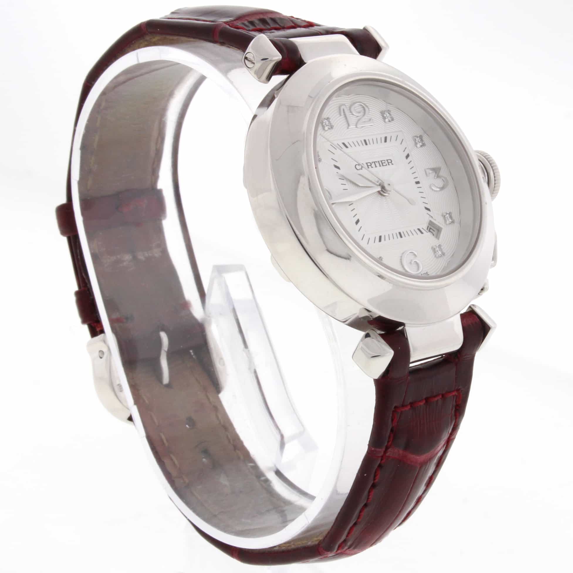 Cartier Pasha 18K White Gold Diamond Dial 32MM Automatic Ladies Watch WJ1111M9 - Image 5