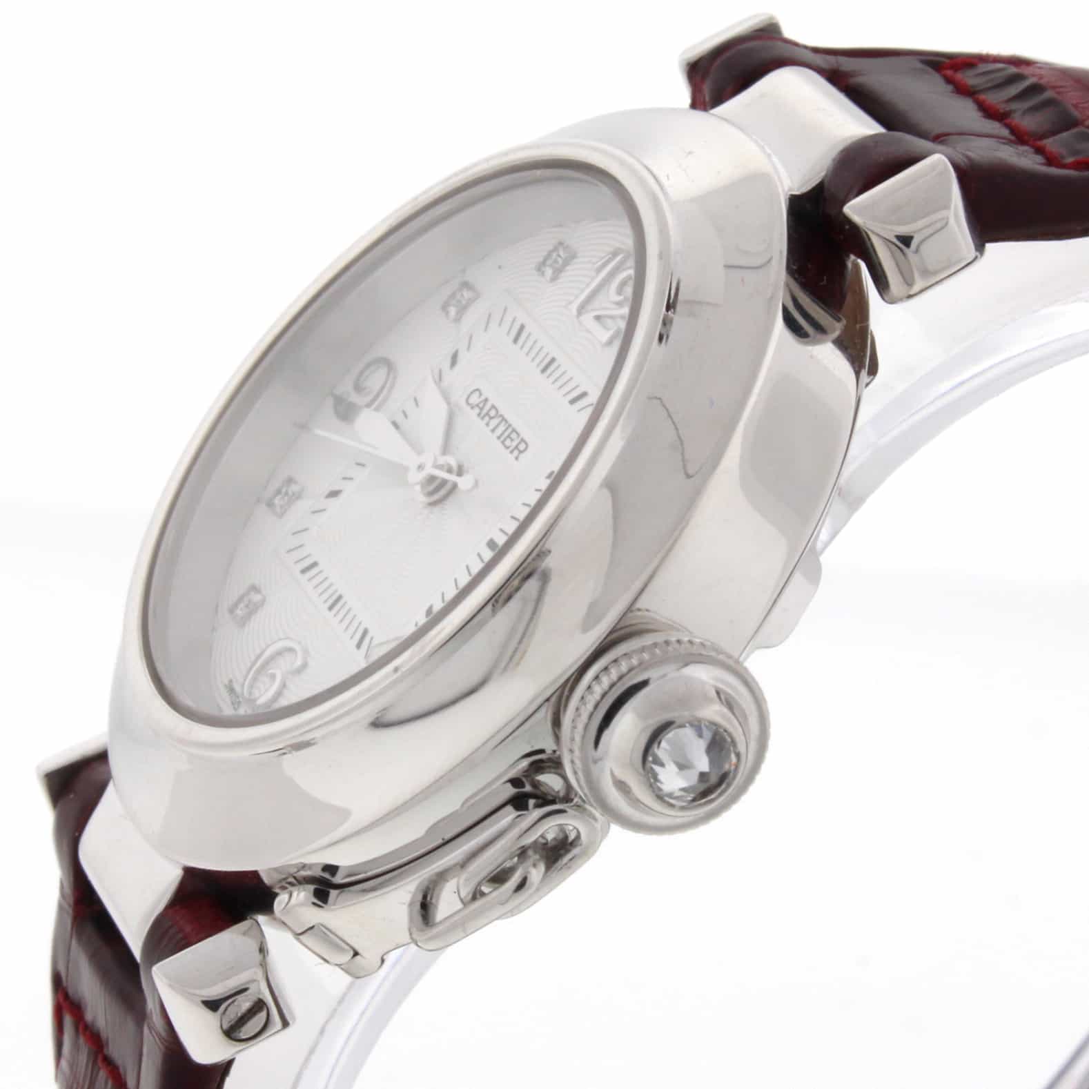 Cartier Pasha 18K White Gold Diamond Dial 32MM Automatic Ladies Watch WJ1111M9 - Image 6