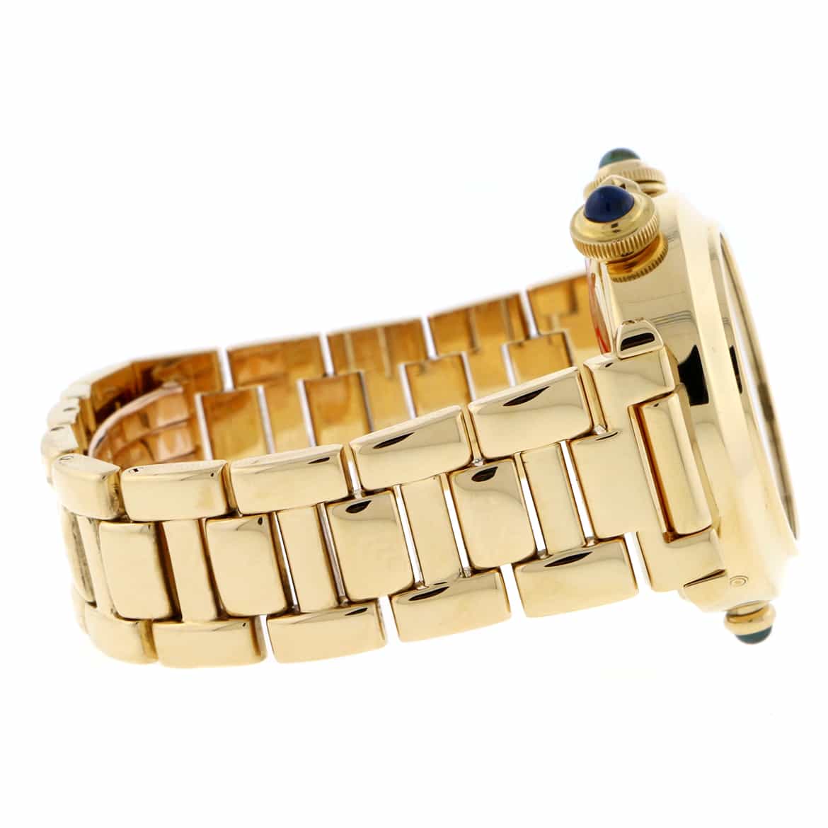 Cartier Pasha 18K Yellow Gold Alarm Moon Phase Blue Dial 38MM Mens Watch 30011 - Image 7
