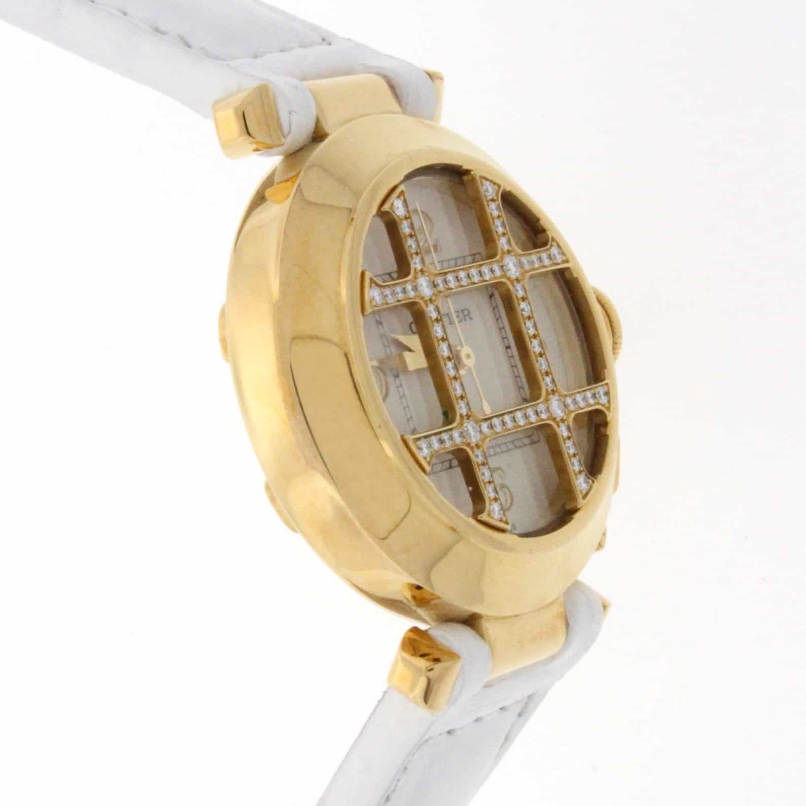 Cartier Pasha 18K Yellow Gold Diamond Grid 32MM Automatic Ladies Watch WJ11951G - Image 5