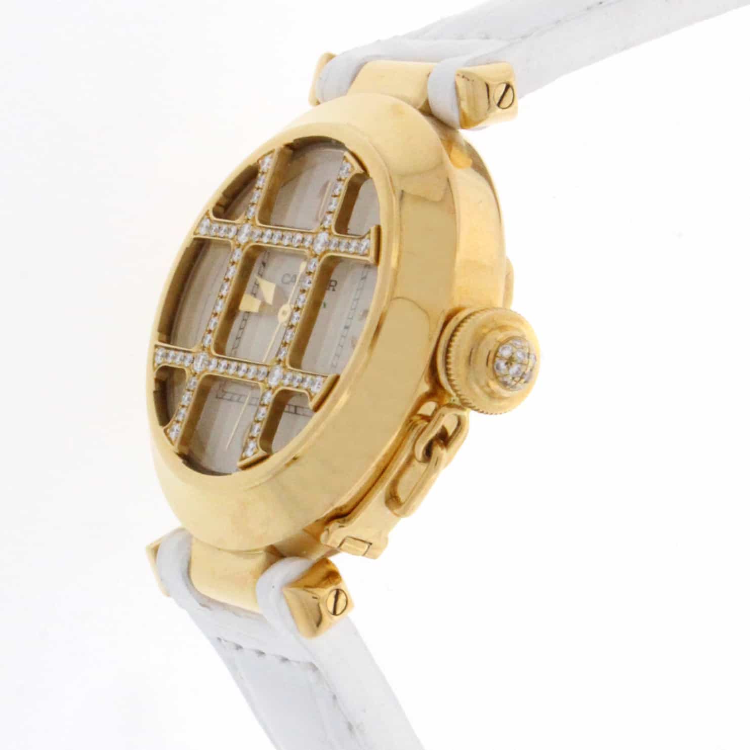 Cartier Pasha 18K Yellow Gold Diamond Grid 32MM Automatic Ladies Watch WJ11951G - Image 6