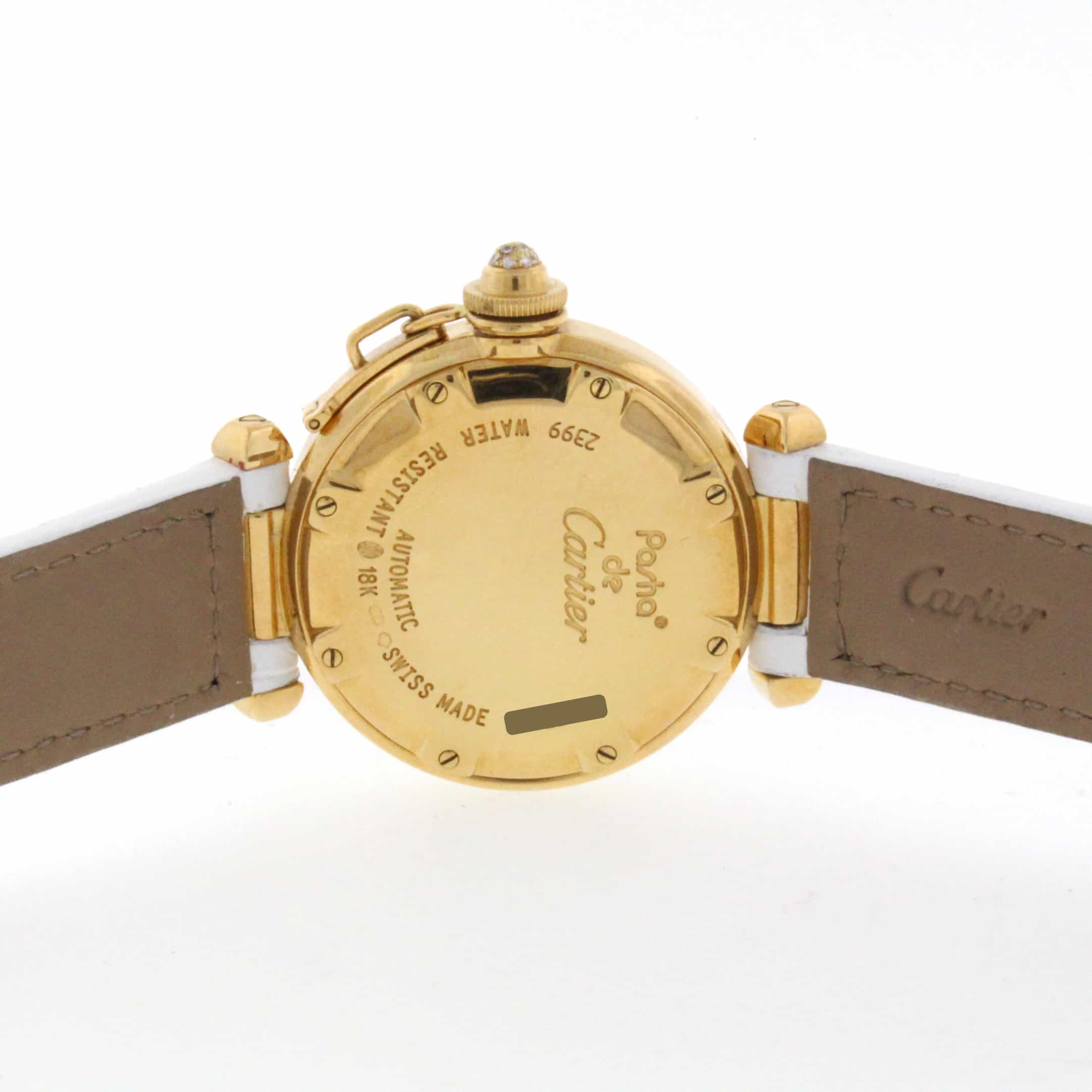 Cartier Pasha 18K Yellow Gold Diamond Grid 32MM Automatic Ladies Watch WJ11951G - Image 7