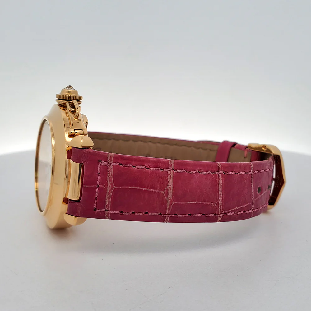 Cartier Pasha 32mm Factory Silver Diamond Dial Yellow Gold Watch 2519 Box Booklet - Image 4