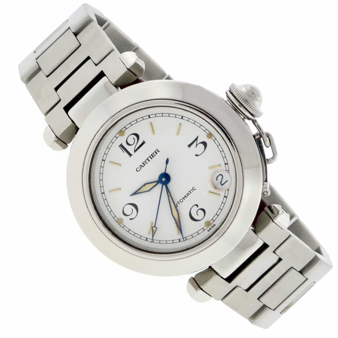 Cartier Pasha C 35mm White Dial Automatic Stainless Steel Watch W31074M7 - Image 2