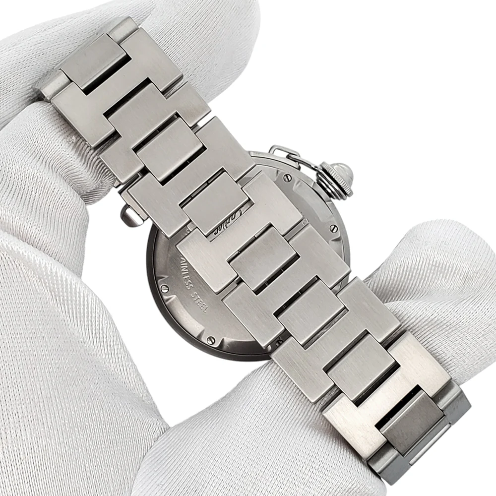 Cartier Pasha C Big Date 35mm White Dial Steel Watch 2475 W31055M7 - Image 5
