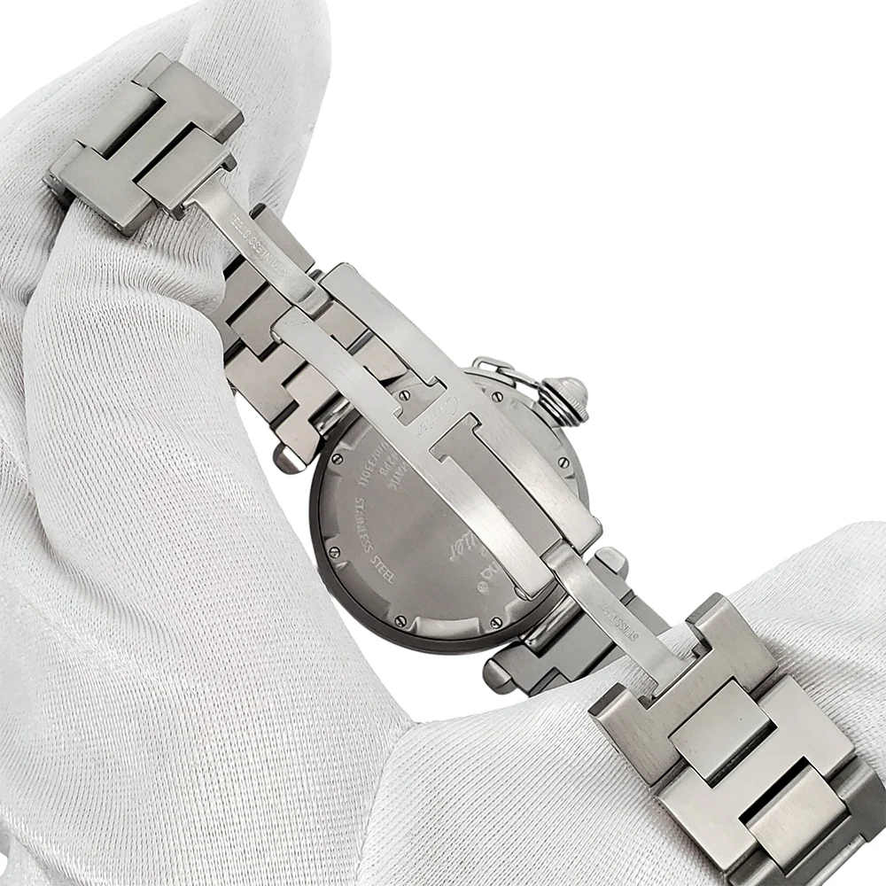 Cartier Pasha C Big Date 35mm White Dial Steel Watch 2475 W31055M7 - Image 6
