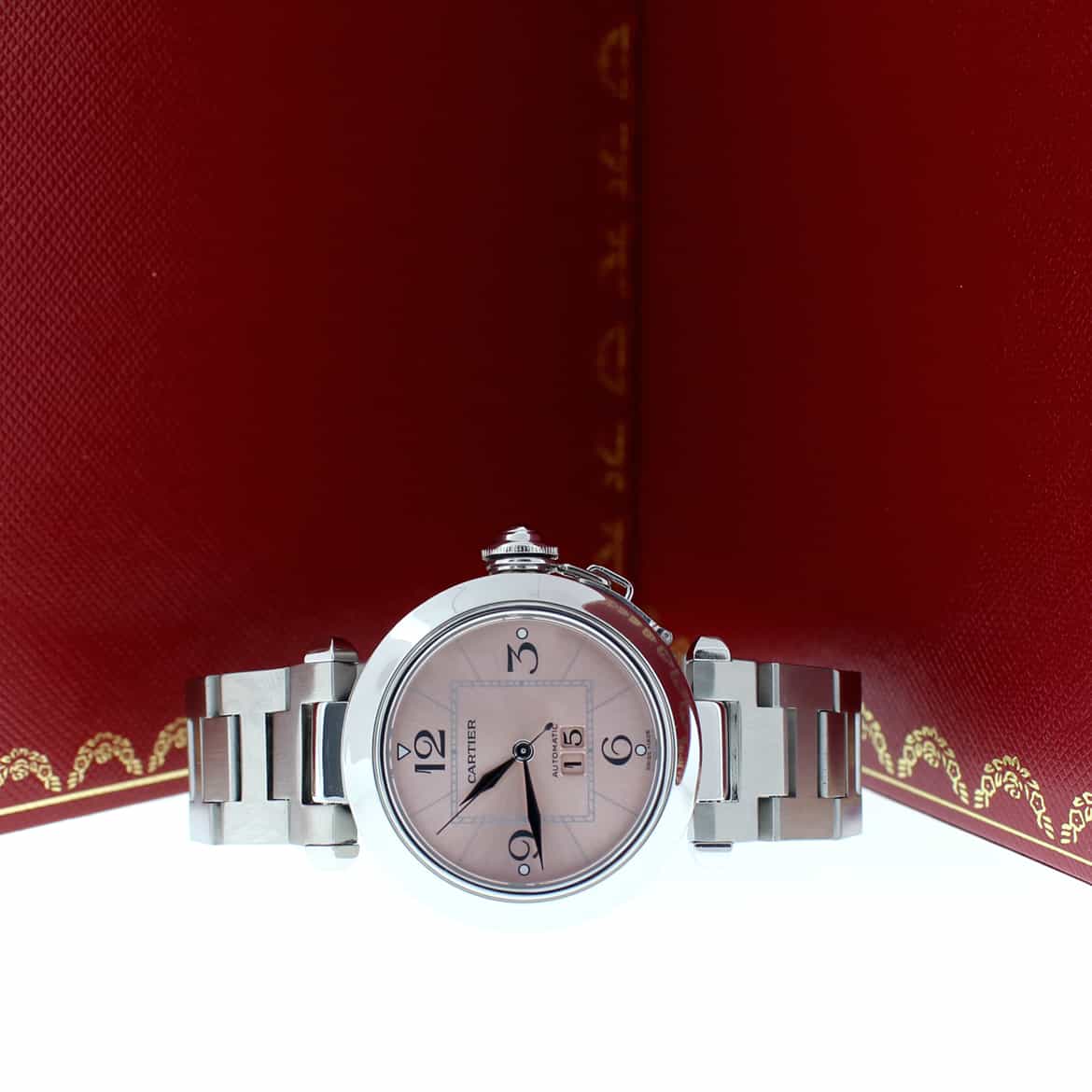 Cartier Pasha C Big Date Pink Dial 35mm Automatic Stainless Steel Watch W31075M7 - Image 3