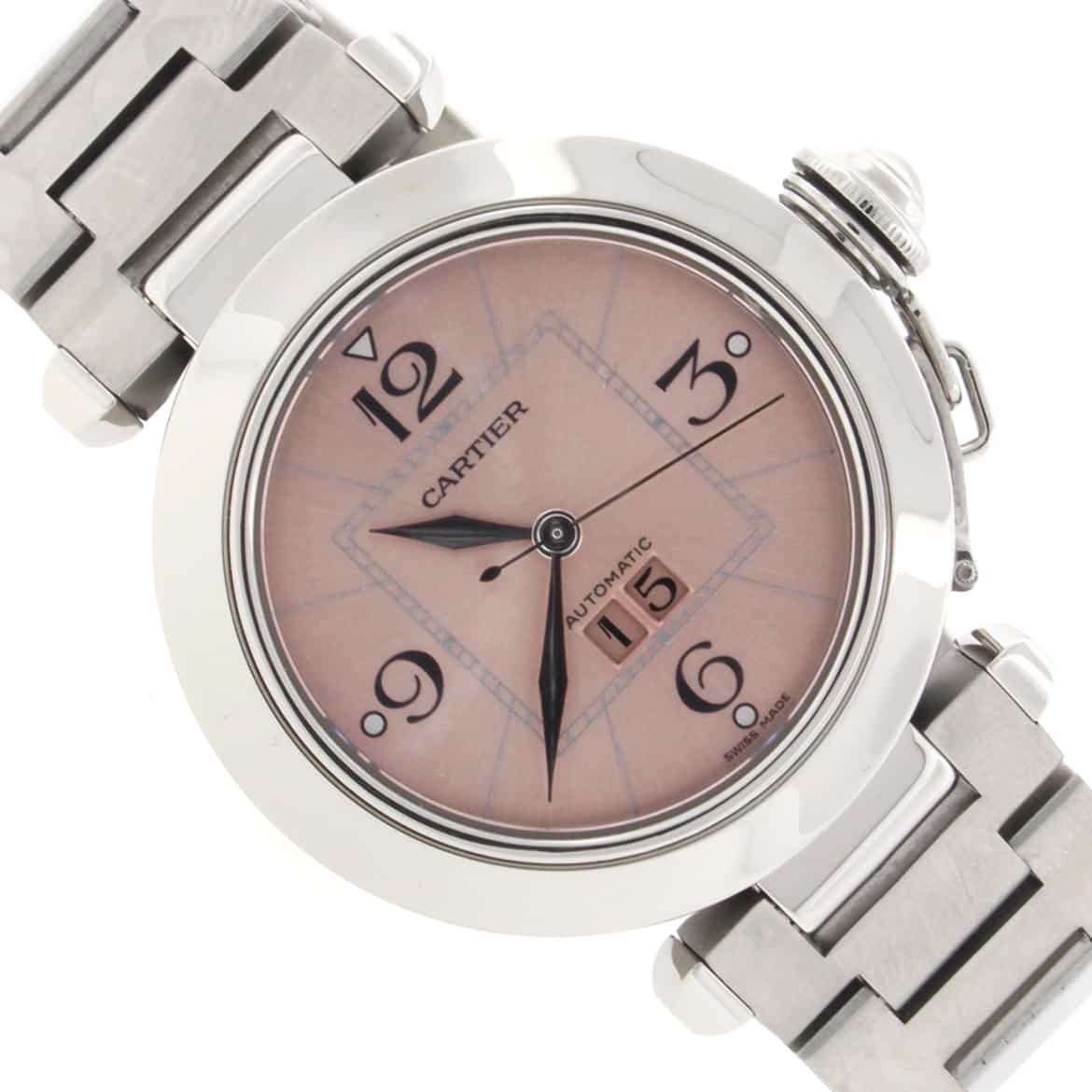 Cartier Pasha C Big Date Pink Dial 35mm Automatic Stainless Steel Watch W31075M7 - Image 4
