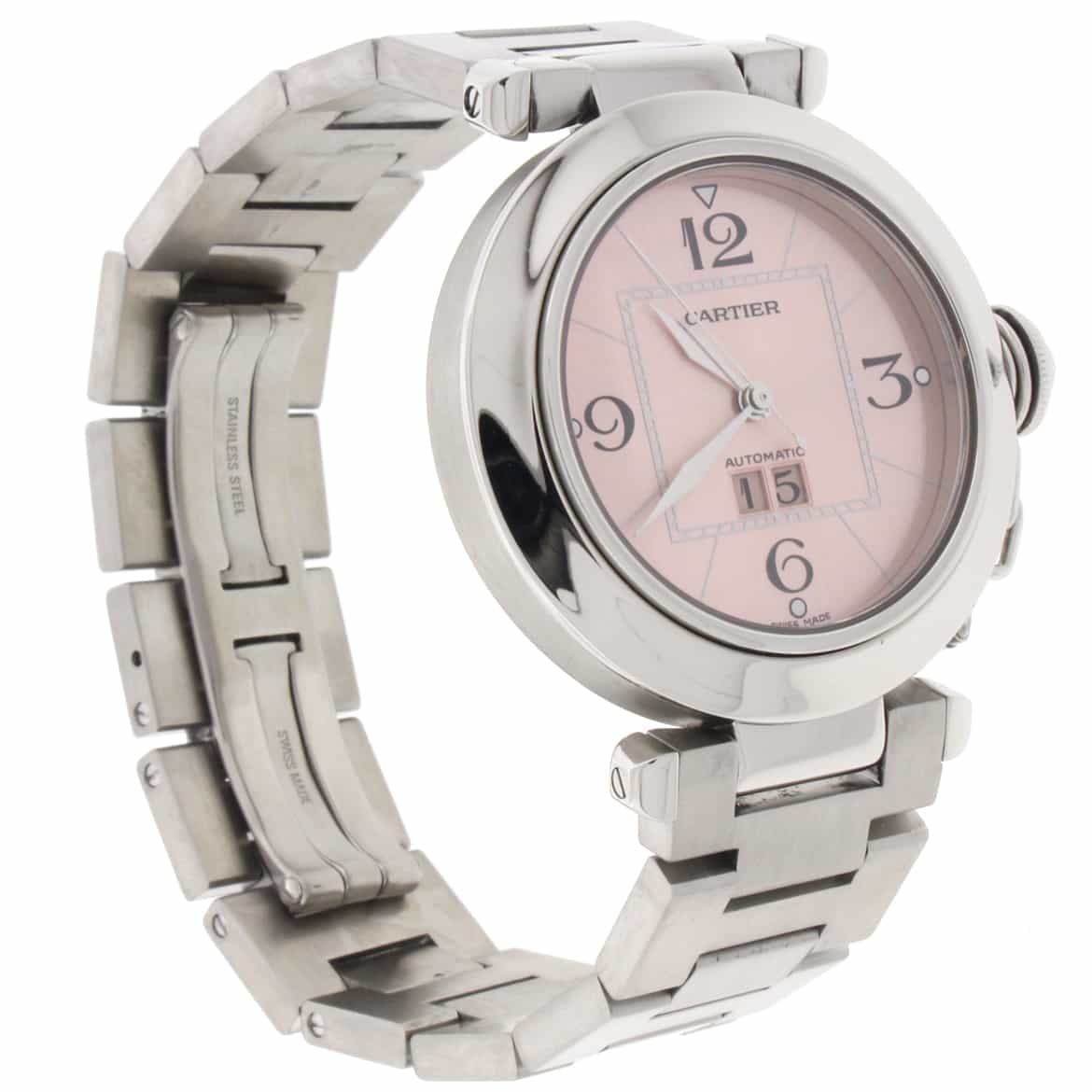 Cartier Pasha C Big Date Pink Dial 35mm Automatic Stainless Steel Watch W31075M7 - Image 8