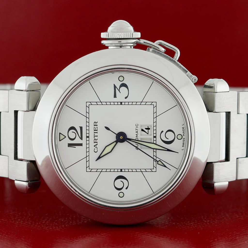 Cartier Pasha C Big Date White Dial 35MM Automatic Stainless Steel Mens Watch W31044M7 - Image 2