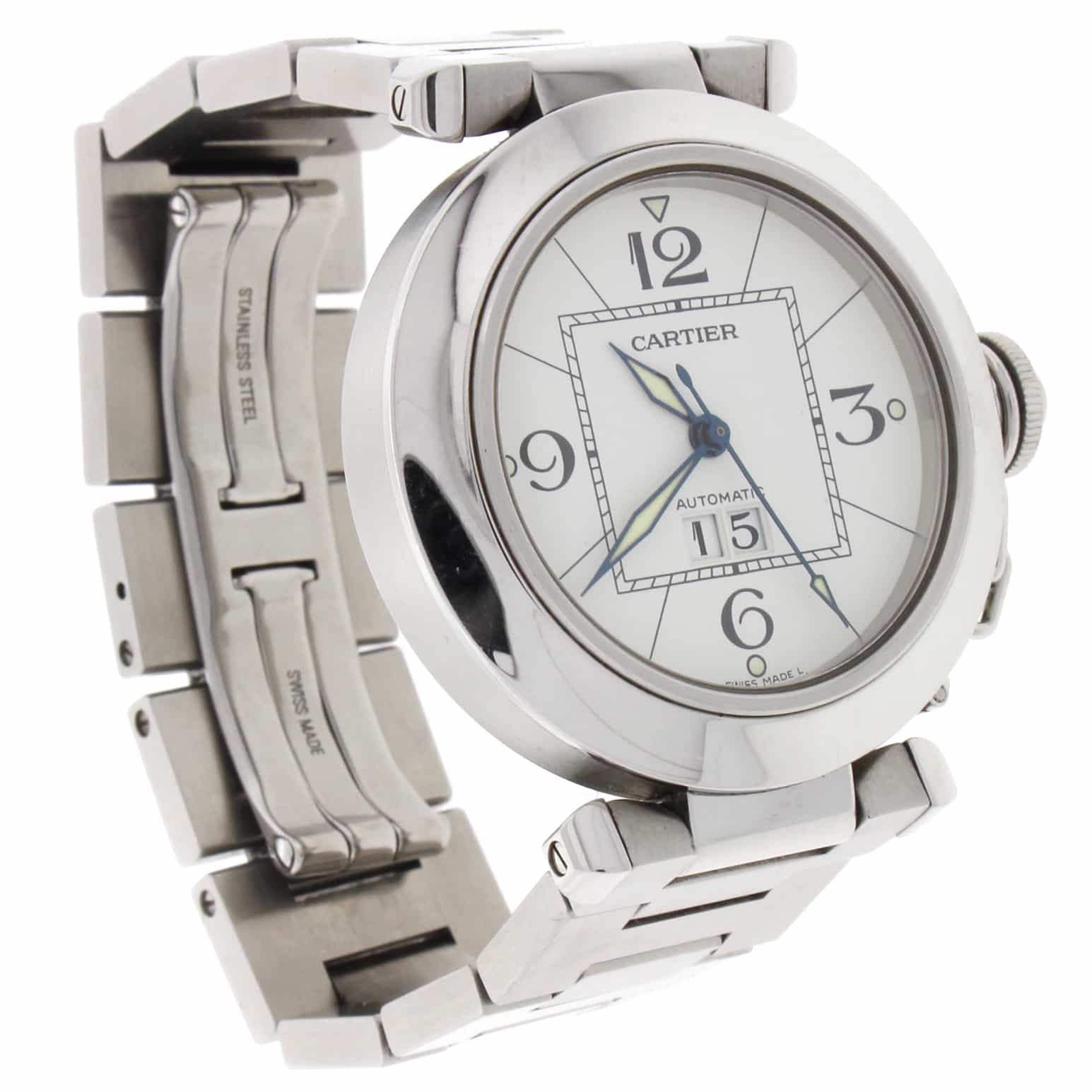 Cartier Pasha C Big Date White Dial 35MM Mens Watch W31044M7 - Image 6