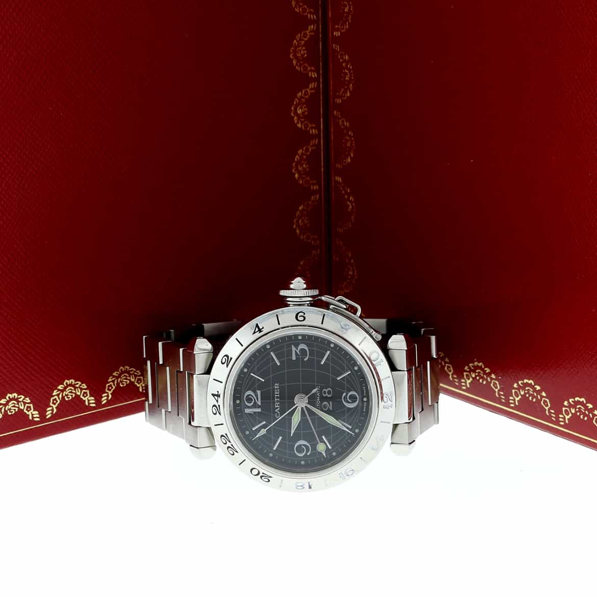 Cartier Pasha C Meridian GMT Big Date 35MM Automatic Stainless Steel Watch W31078M7 - Image 3