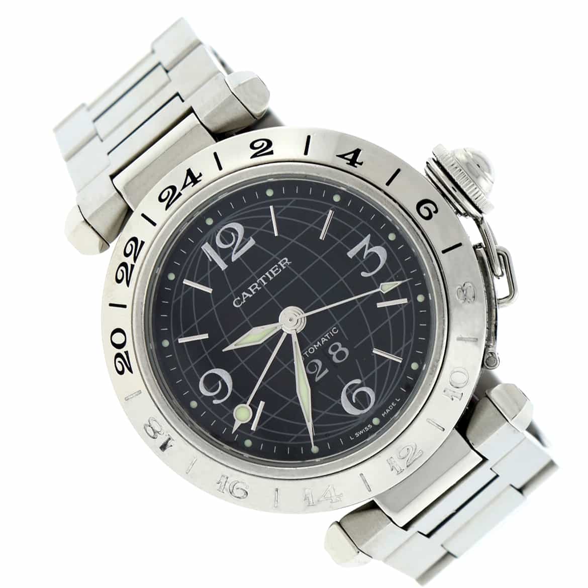 Cartier Pasha C Meridian GMT Big Date 35MM Automatic Stainless Steel Watch W31078M7 - Image 4