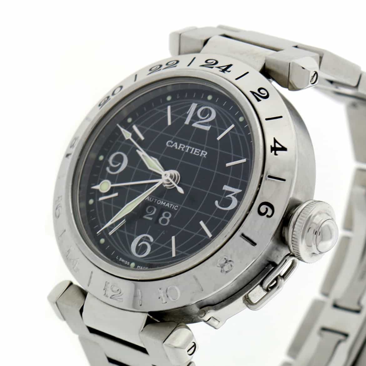 Cartier Pasha C Meridian GMT Big Date 35MM Automatic Stainless Steel Watch W31078M7 - Image 5