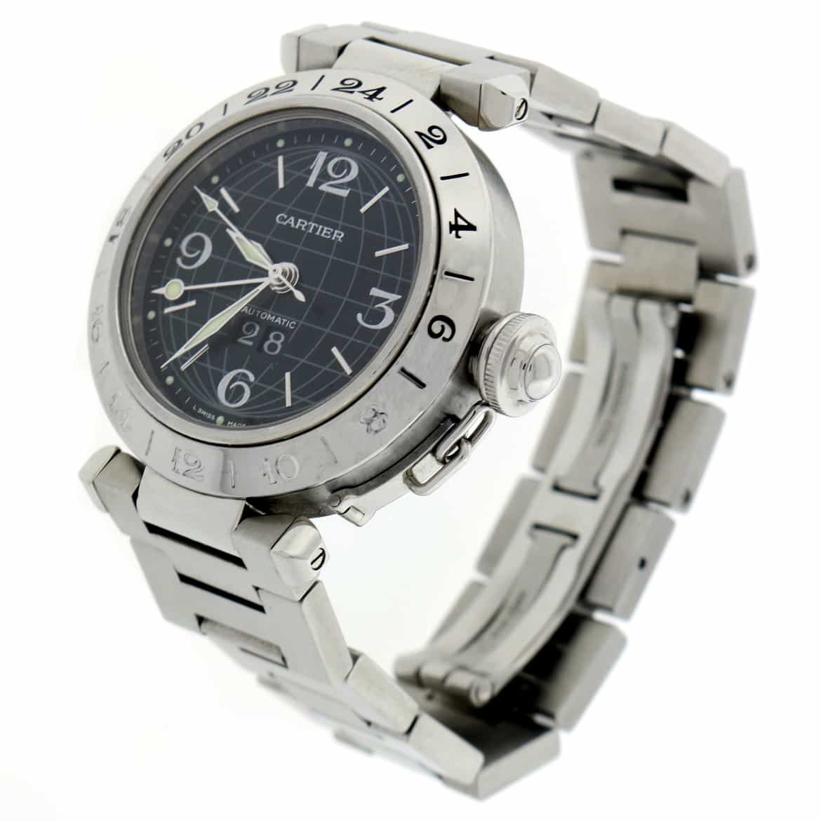 Cartier Pasha C Meridian GMT Big Date 35MM Automatic Stainless Steel Watch W31078M7 - Image 7
