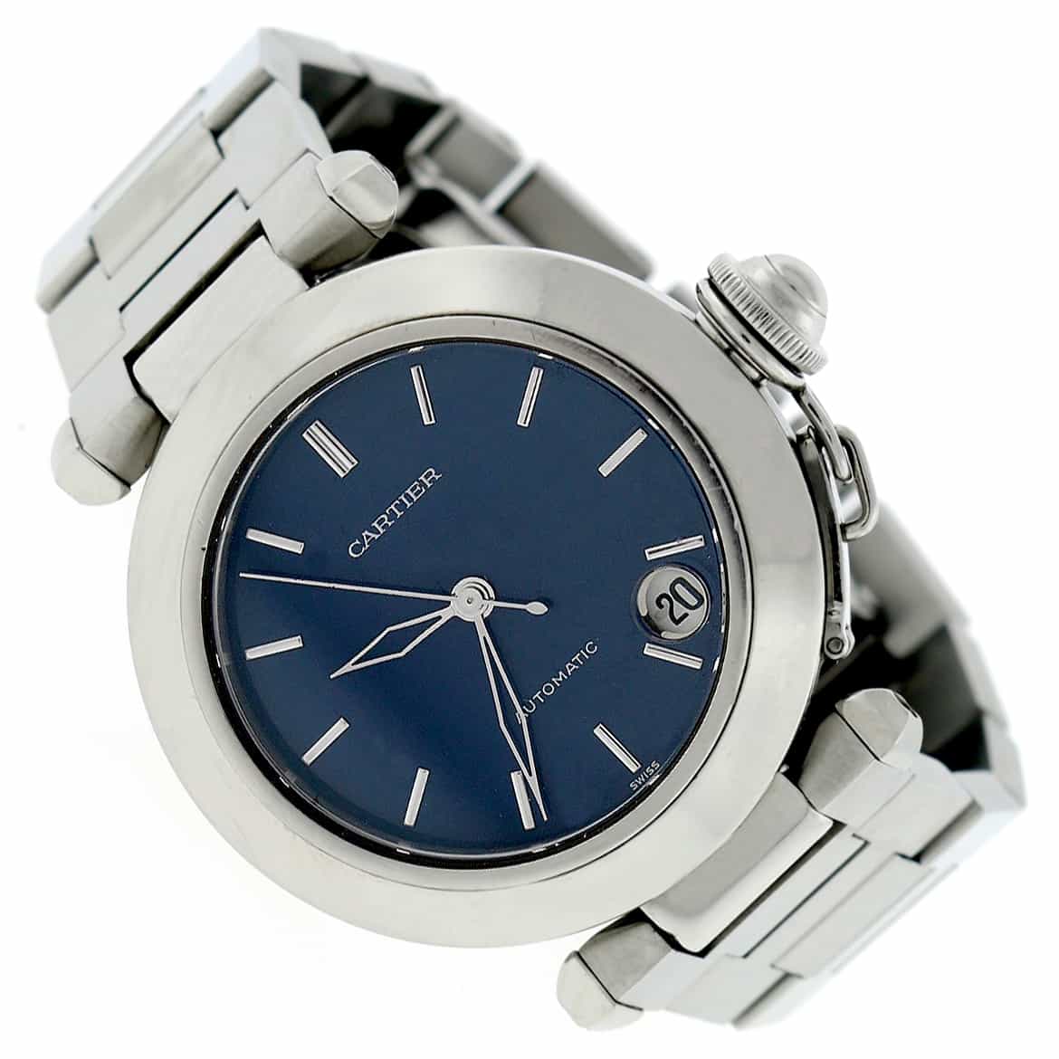 Cartier Pasha C Midsize Blue Dial 35MM Automatic Stainless Steel Watch W31014M7 - Image 2