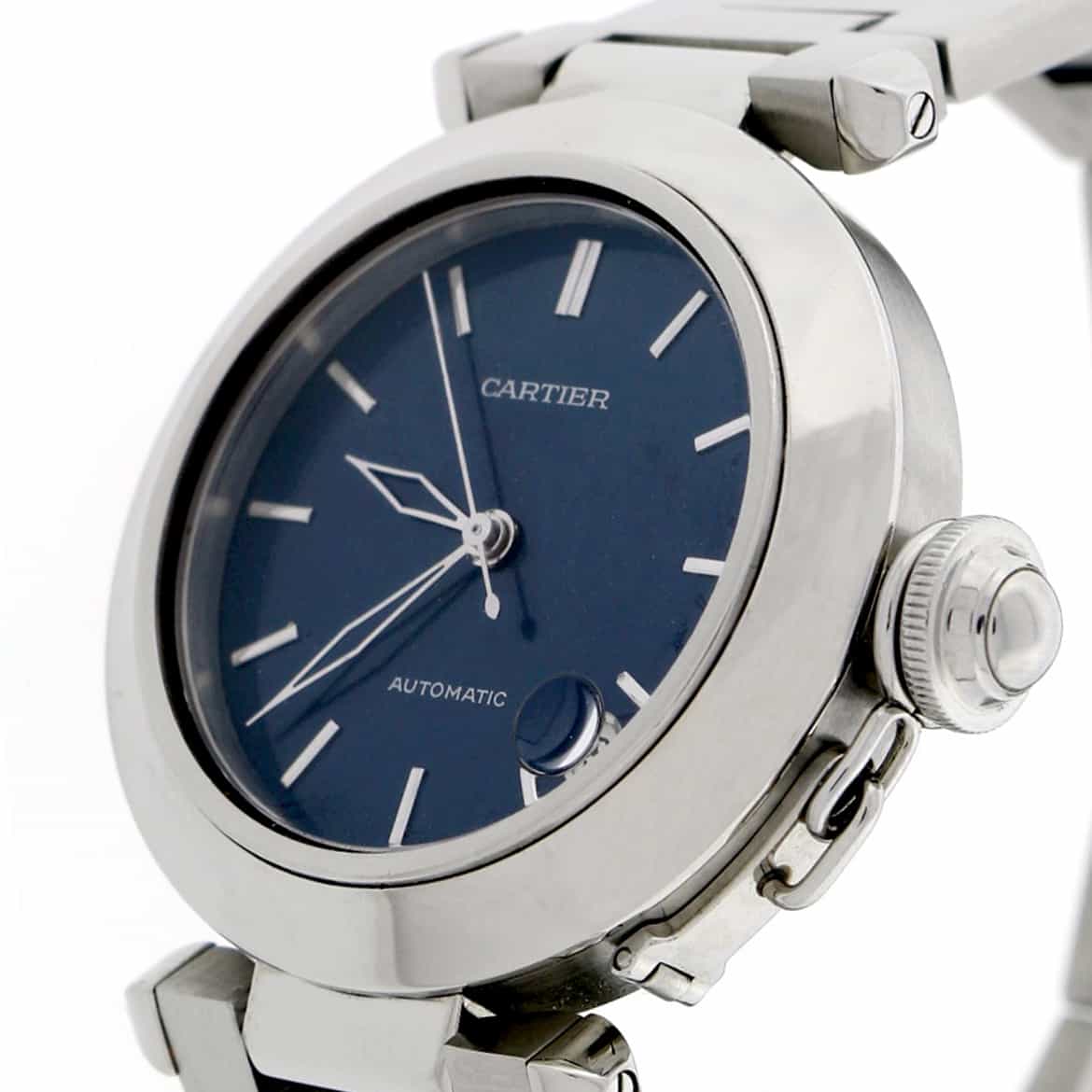Cartier Pasha C Midsize Blue Dial 35MM Automatic Stainless Steel Watch W31014M7 - Image 5