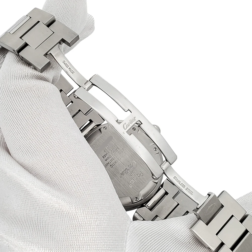 Cartier Pasha GMT Meridian 35mm Silver Grid Dial Steel Watch 2377 W31078M7 - Image 6
