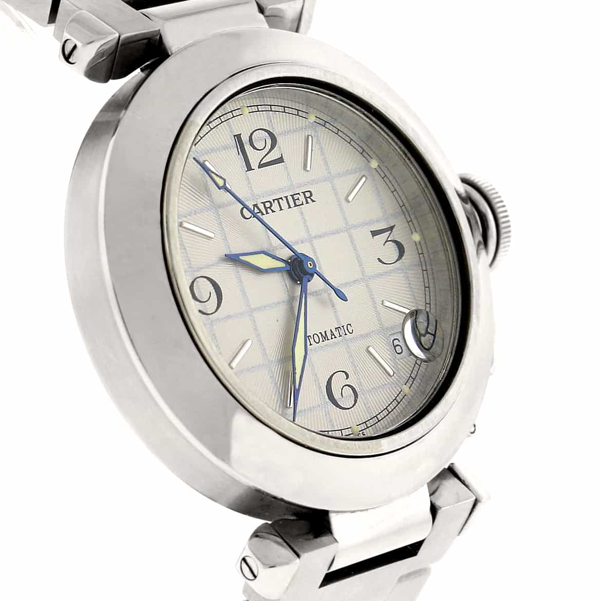 Cartier Pasha Midsize Silver Grid Dial 35MM Automatic Stainless Steel Watch W31023M7 - Image 3