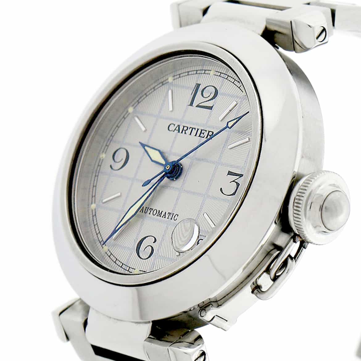 Cartier Pasha Midsize Silver Grid Dial 35MM Automatic Stainless Steel Watch W31023M7 - Image 4