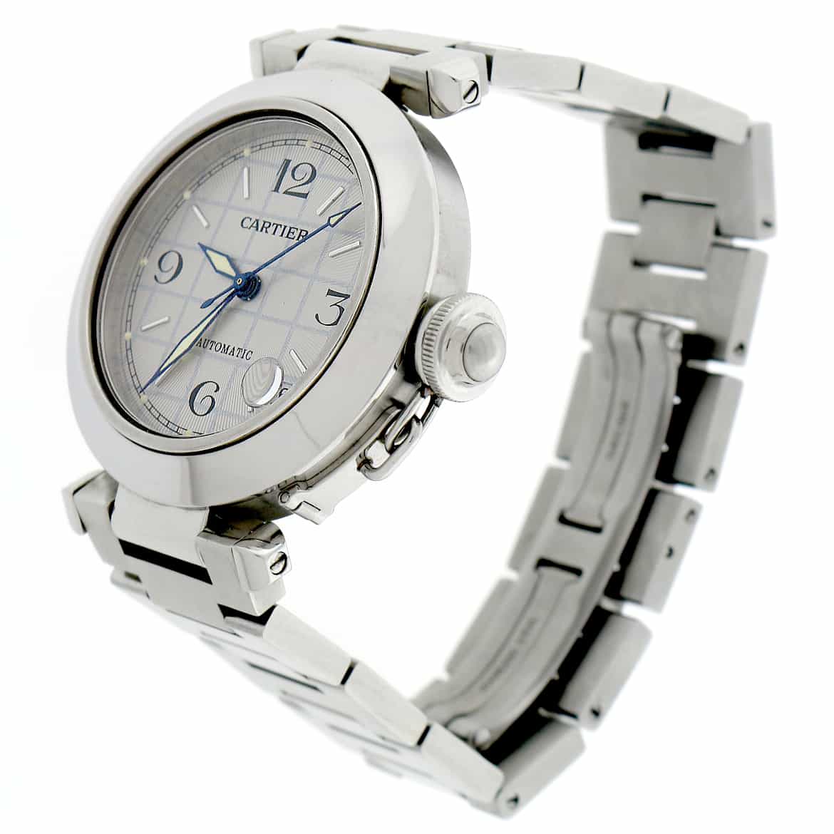 Cartier Pasha Midsize Silver Grid Dial 35MM Automatic Stainless Steel Watch W31023M7 - Image 5