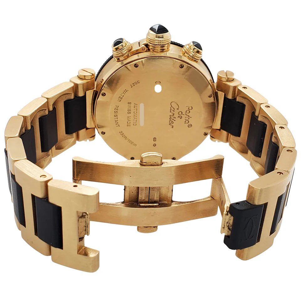 Cartier Pasha Sea Timer Yellow Gold 42mm Watch with Box Papers W301970M 3027 - Image 5