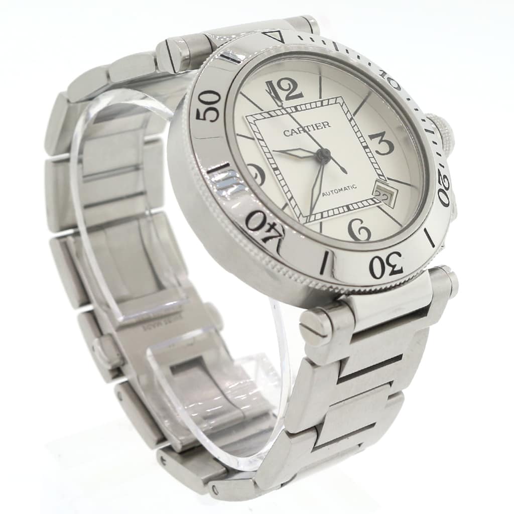 Cartier Pasha Seatimer 40MM Silver Dial Automatic Stainless Steel Mens Watch W31080M7 - Image 4