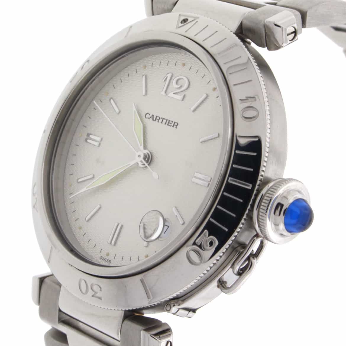 Cartier Pasha Silver Dial 38MM Automatic Stainless Steel Mens Watch 1040 - Image 5