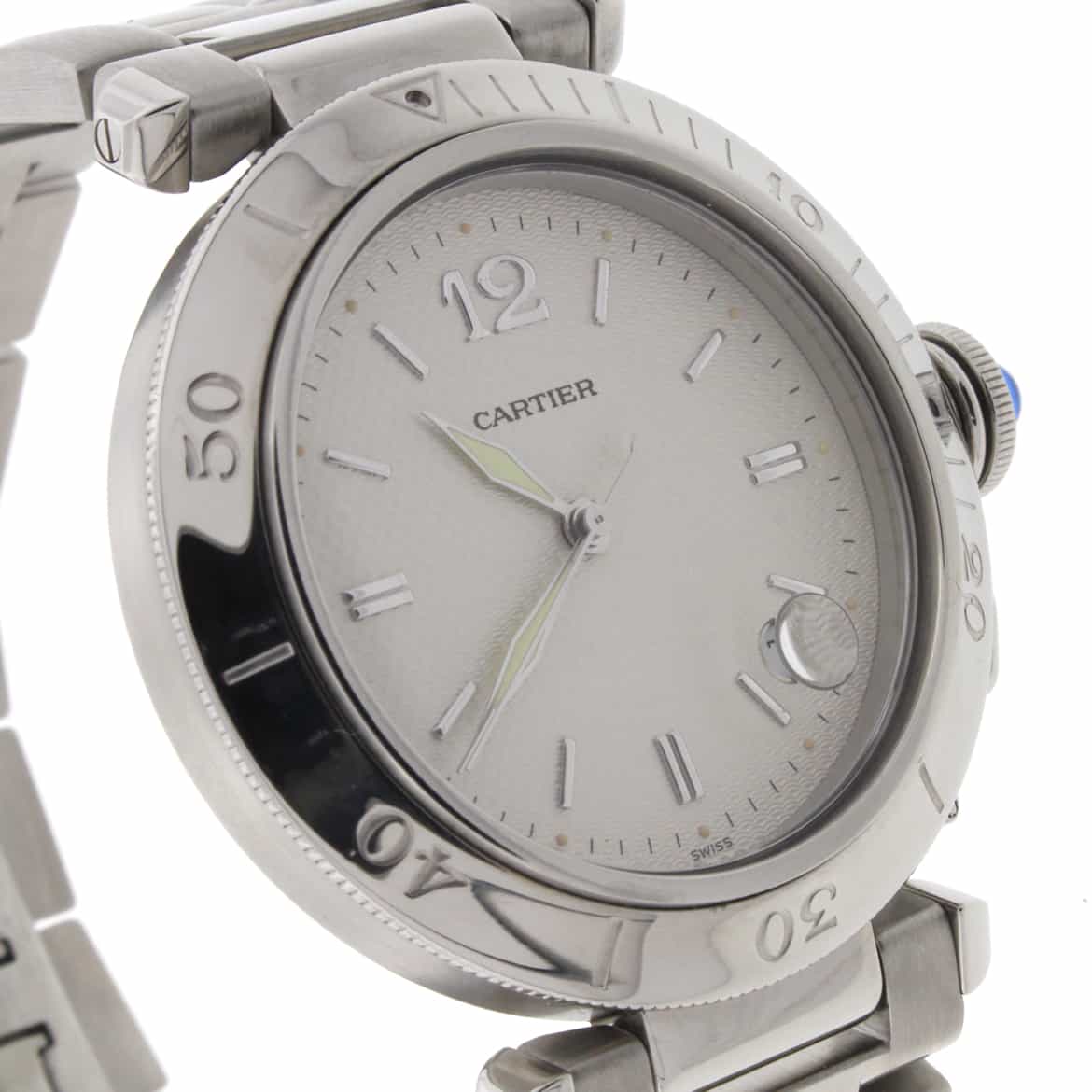 Cartier Pasha Silver Dial 38MM Automatic Stainless Steel Mens Watch 1040 - Image 6