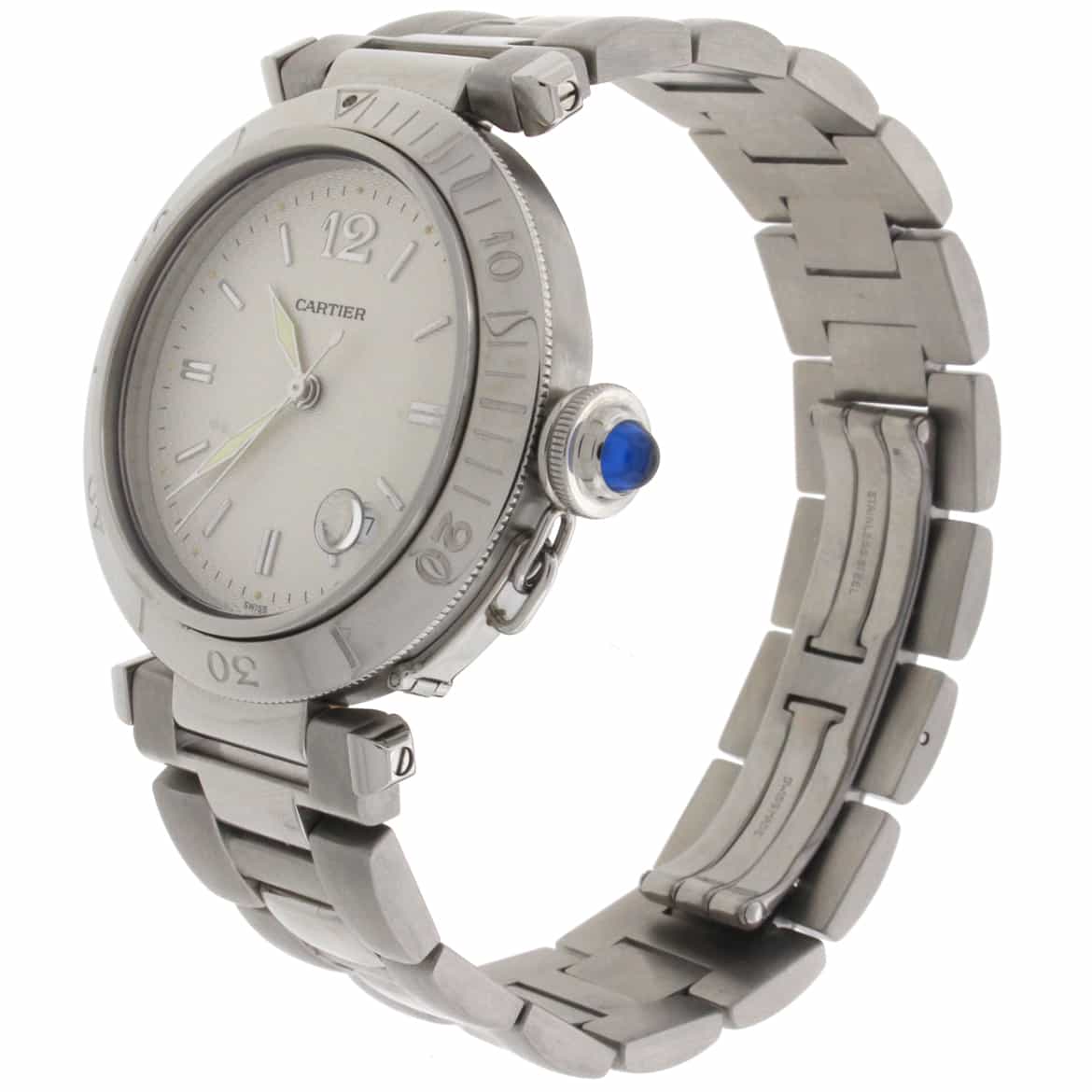 Cartier Pasha Silver Dial 38MM Automatic Stainless Steel Mens Watch 1040 - Image 7