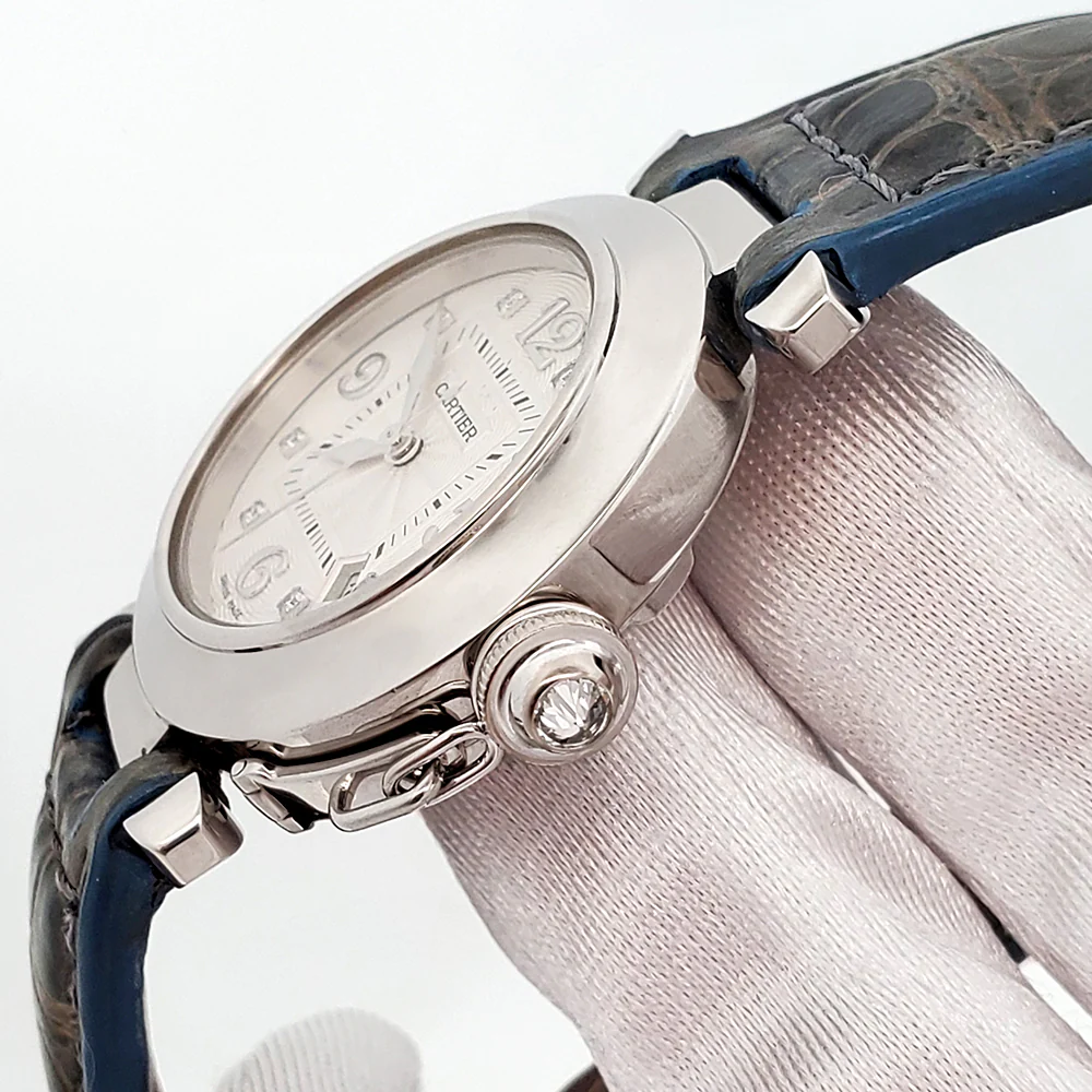 Cartier Pasha White Gold Factory Arabic Diamond Dial 32mm Watch 2398 - Image 3