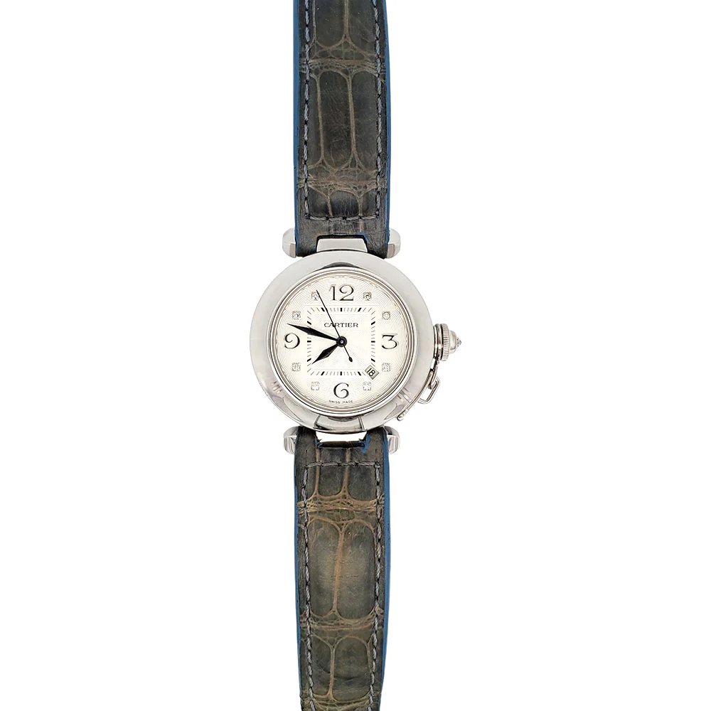 Cartier Pasha White Gold Factory Arabic Diamond Dial 32mm Watch 2398 - Image 4