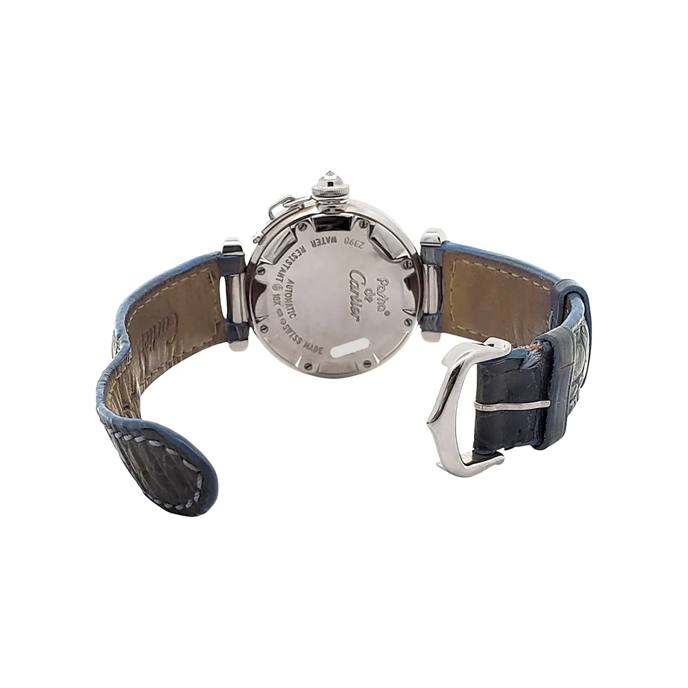 Cartier Pasha White Gold Factory Arabic Diamond Dial 32mm Watch 2398 - Image 7