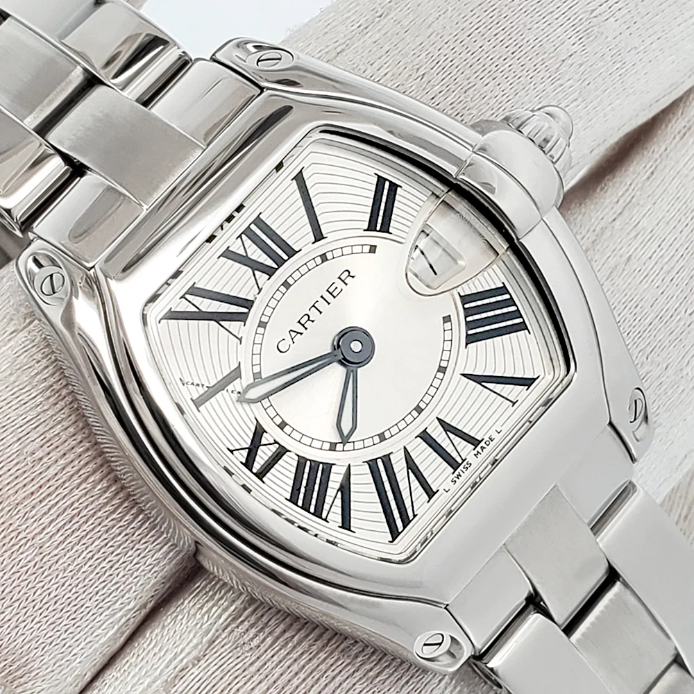 Cartier Roadster 30mm Roman Dial Steel Ladies Watch W62016V3 2675 - Image 2