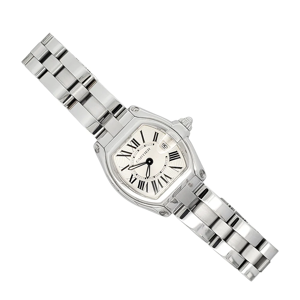 Cartier Roadster 30mm Silver Roman Dial Steel Ladies Watch W62016V3 2675 - Image 3