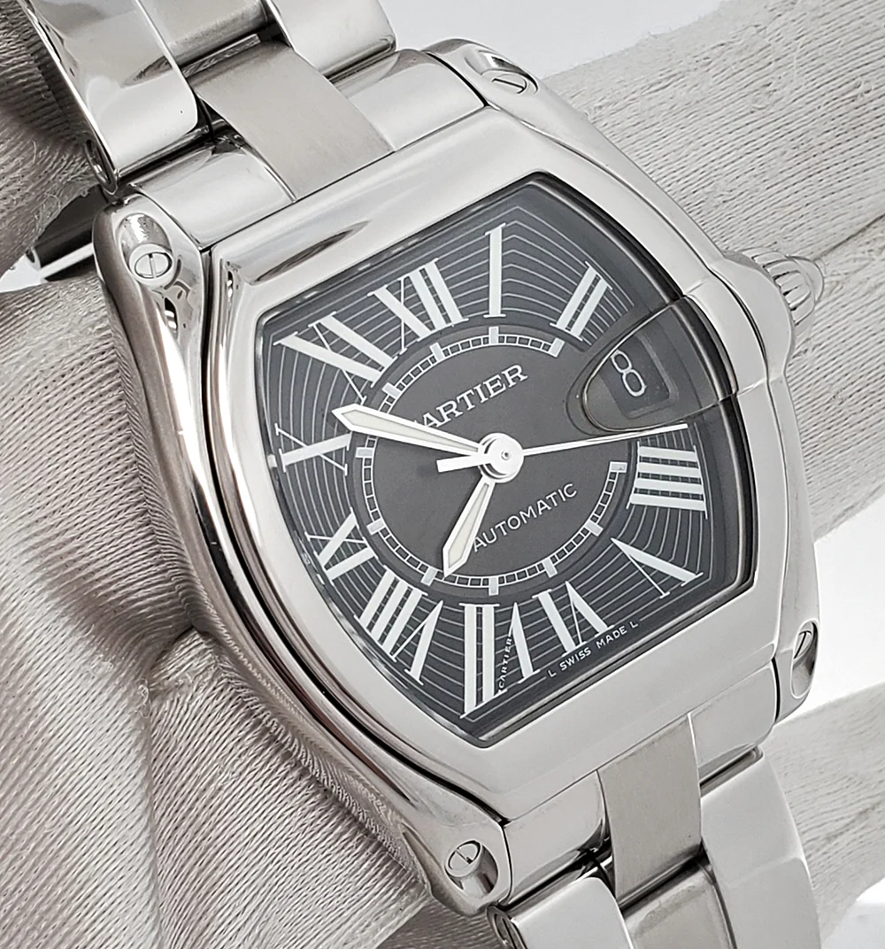 Cartier Roadster 37mm Black Roman Dial Steel Watch W62025V3 2510 Box Papers - Image 4