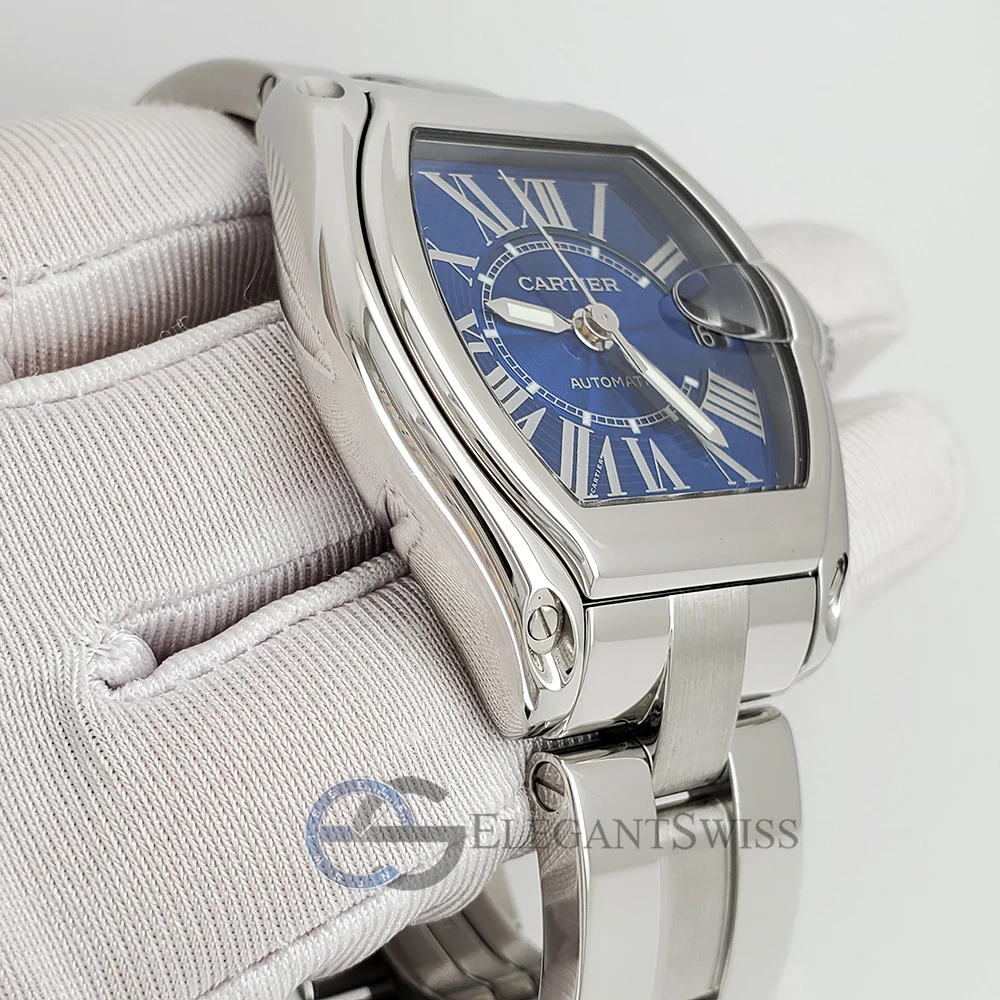 Cartier Roadster 37MM Large Blue Roman Dial Stainless Steel Watch 2510 - Image 3
