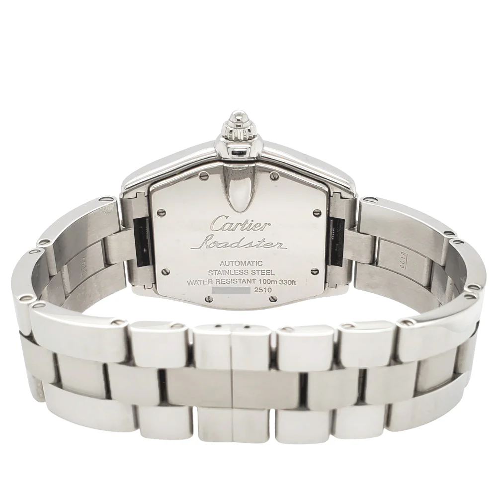 Cartier Roadster 37mm Silver Roman Dial Stainless Steel Watch 2510 W62025V3 - Image 4