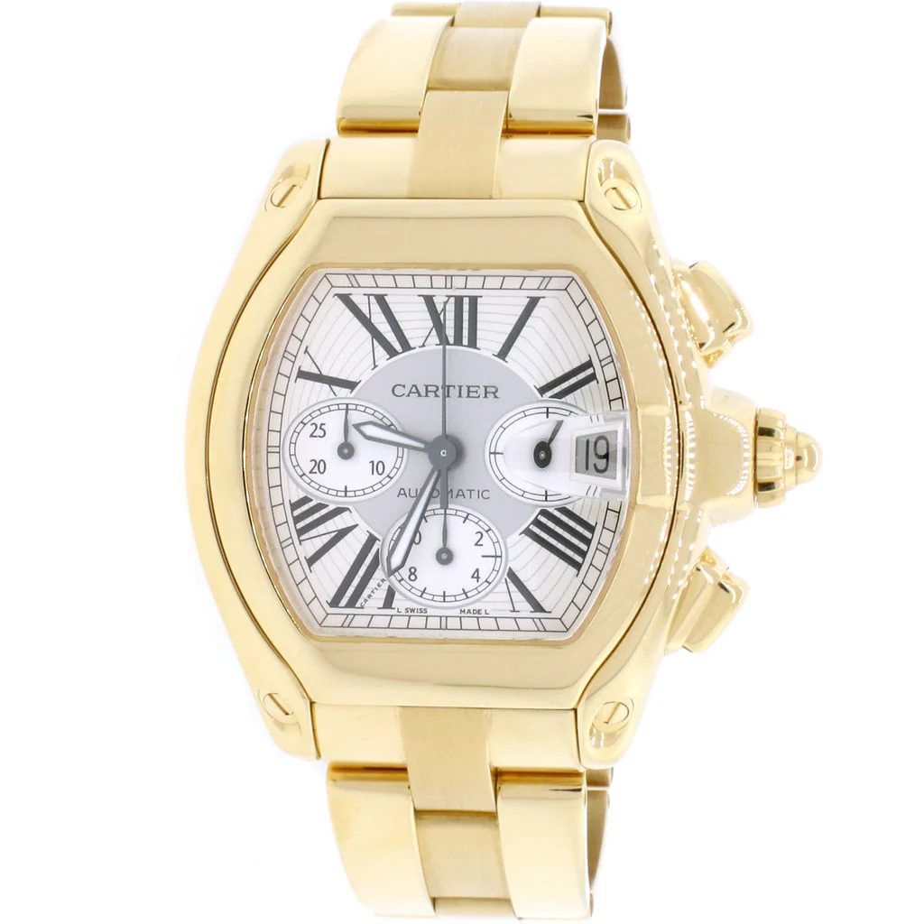 Cartier Roadster Chrono XL 18K Yellow Gold Automatic Factory Roman Dial 47MM Mens Watch W62021Y2