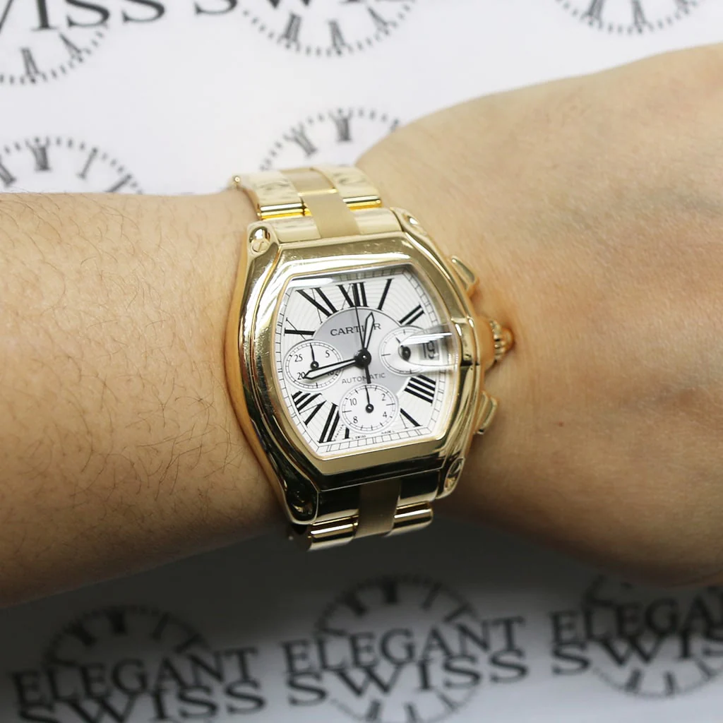 Cartier Roadster Chrono XL 18K Yellow Gold Automatic Factory Roman Dial 47MM Mens Watch W62021Y2 - Image 5